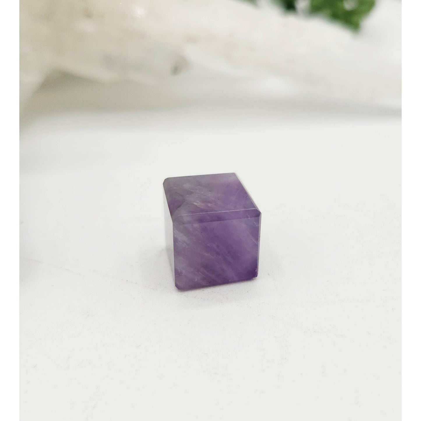 Amethyst 7-Piece Sacred Geometry Crystal Set with Wooden Grid & Velvet Bag