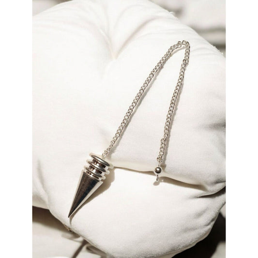 Silver Plated Point Chambered Pendulum – Spiritual Dowsing Tool