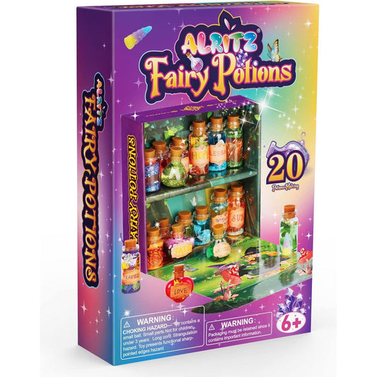 Fairy Potions Kit by Alritz – Whimsical DIY Magic Potion Set with Glow-in-the-Dark Sparkles (Makes 20 Bottles)