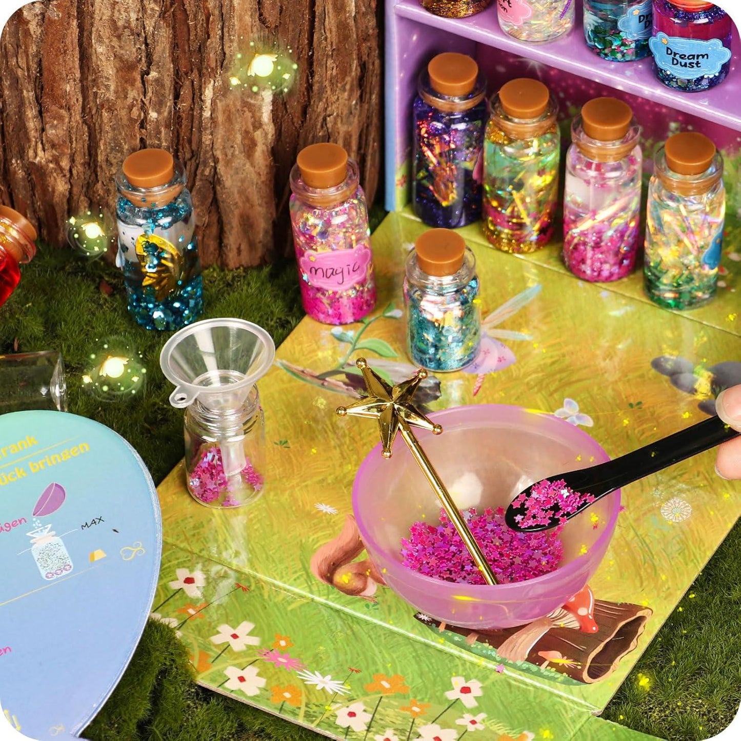 Fairy Potions Kit by Alritz – Whimsical DIY Magic Potion Set with Glow-in-the-Dark Sparkles (Makes 20 Bottles)