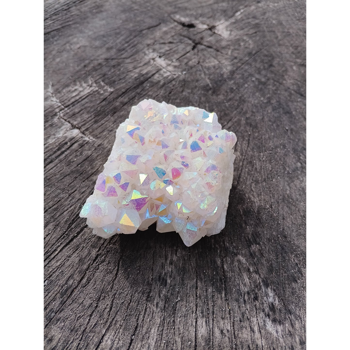 Aura Quartz Cluster – Genuine Iridescent Crystal for Energy Amplification & Decor