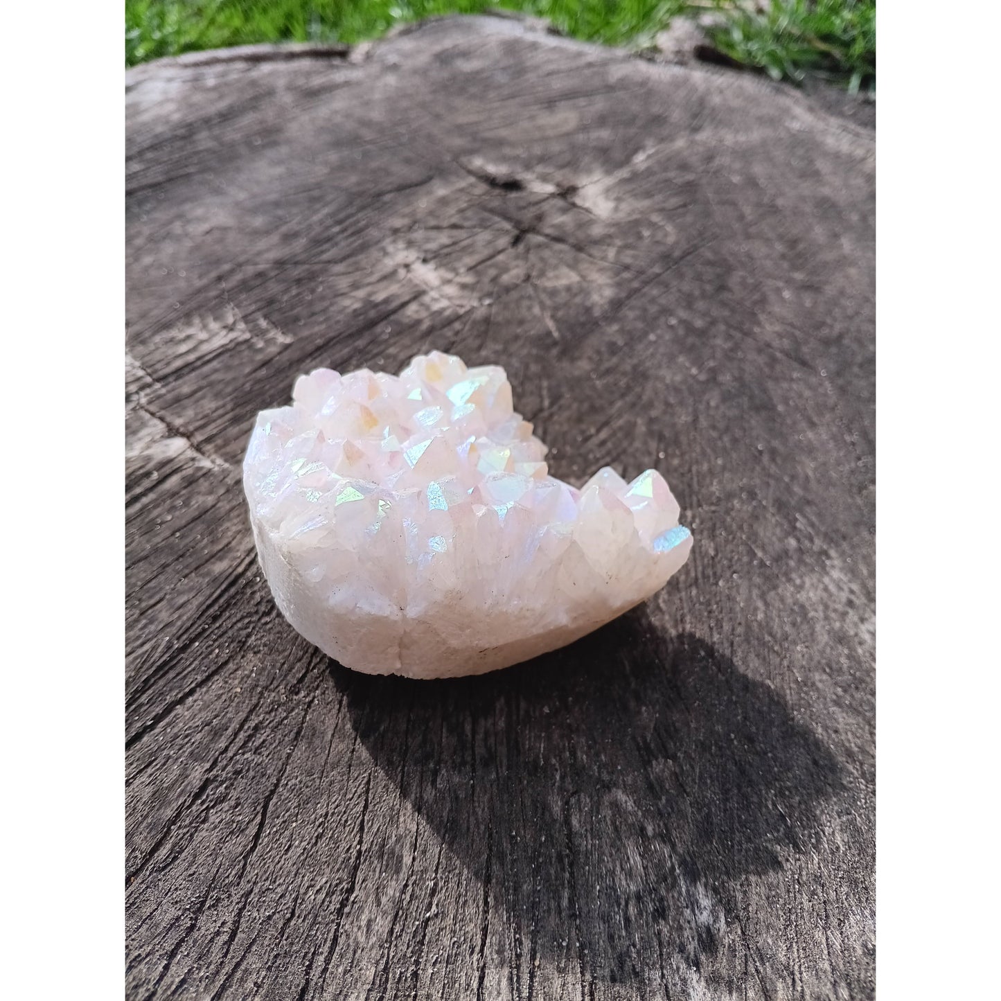 Aura Quartz Cluster – Genuine Iridescent Crystal for Energy Amplification & Decor