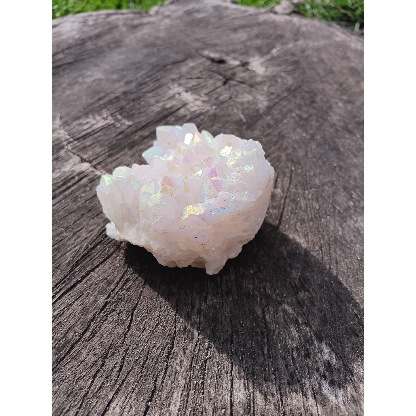 Aura Quartz Cluster – Genuine Iridescent Crystal for Energy Amplification & Decor