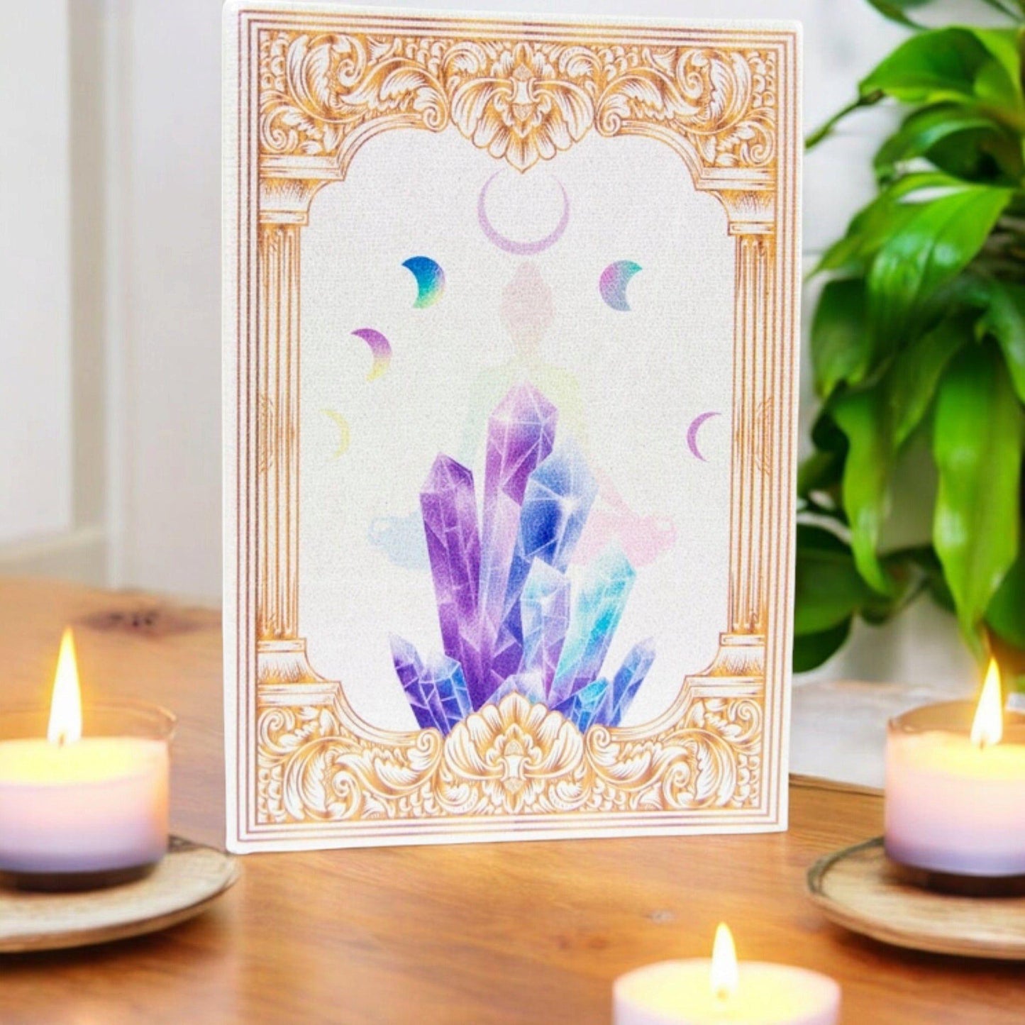 Chakra Crystal Vegan Leather Journal – Healing, Goal Tracking & Daily Planner