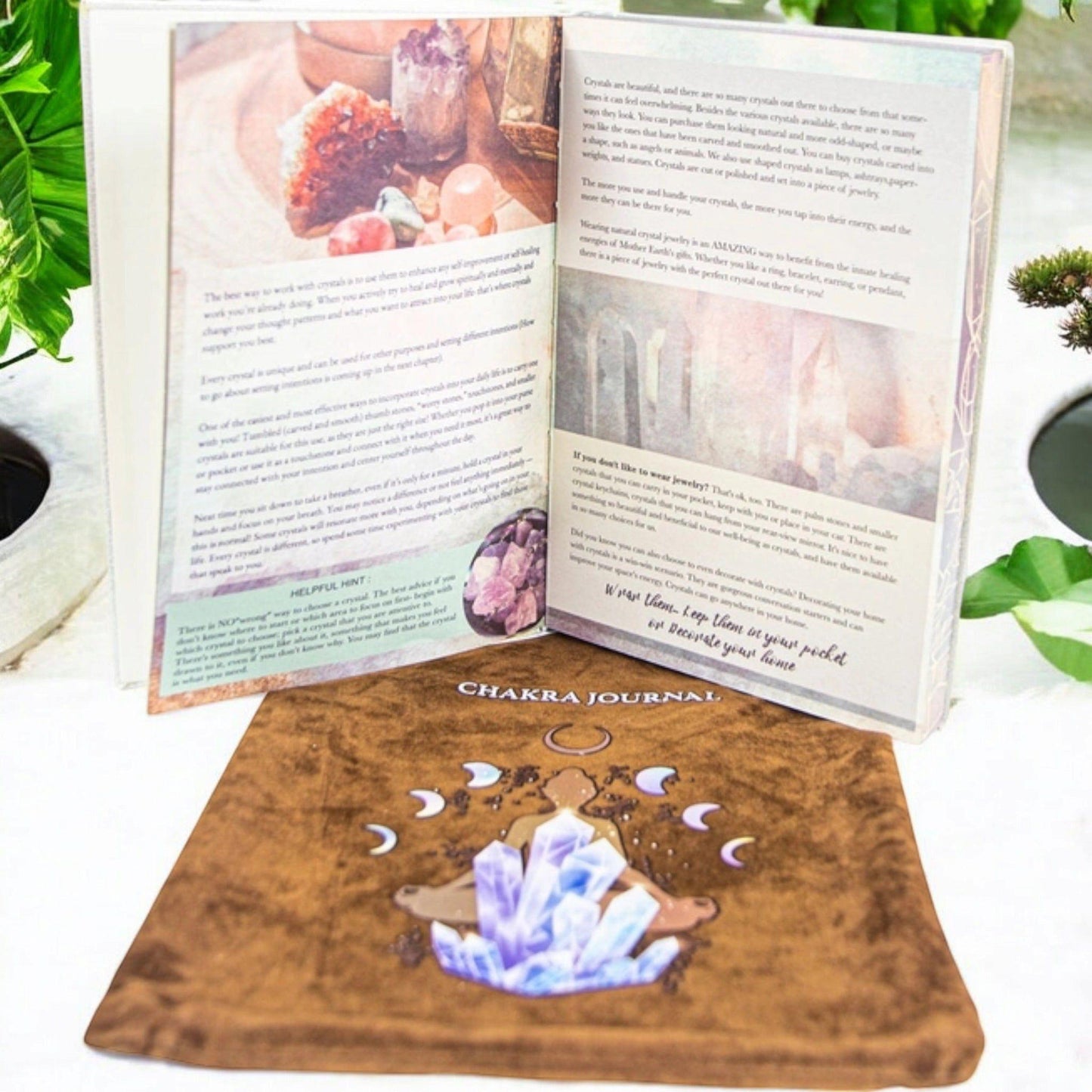 Chakra Crystal Vegan Leather Journal – Healing, Goal Tracking & Daily Planner