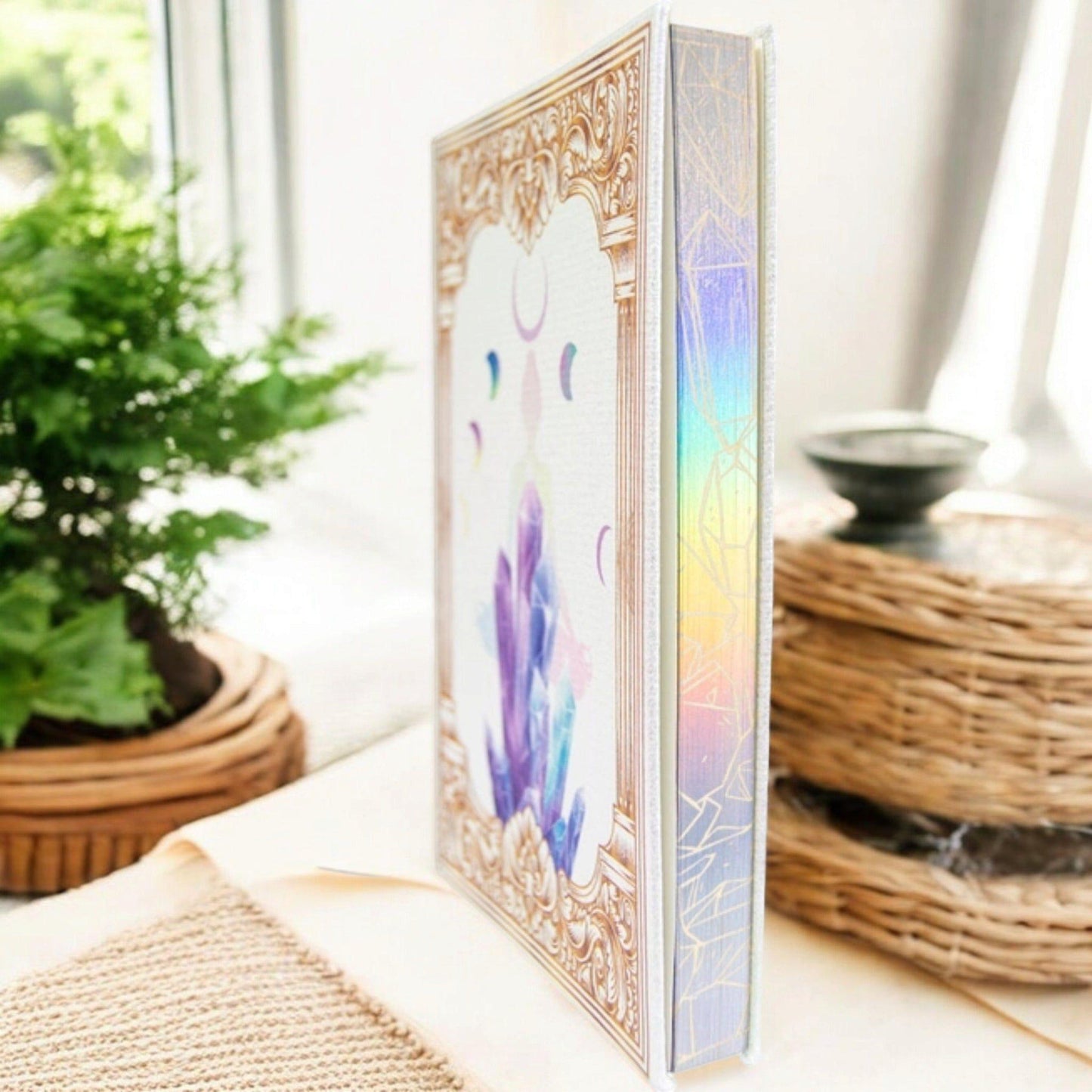 Chakra Crystal Vegan Leather Journal – Healing, Goal Tracking & Daily Planner