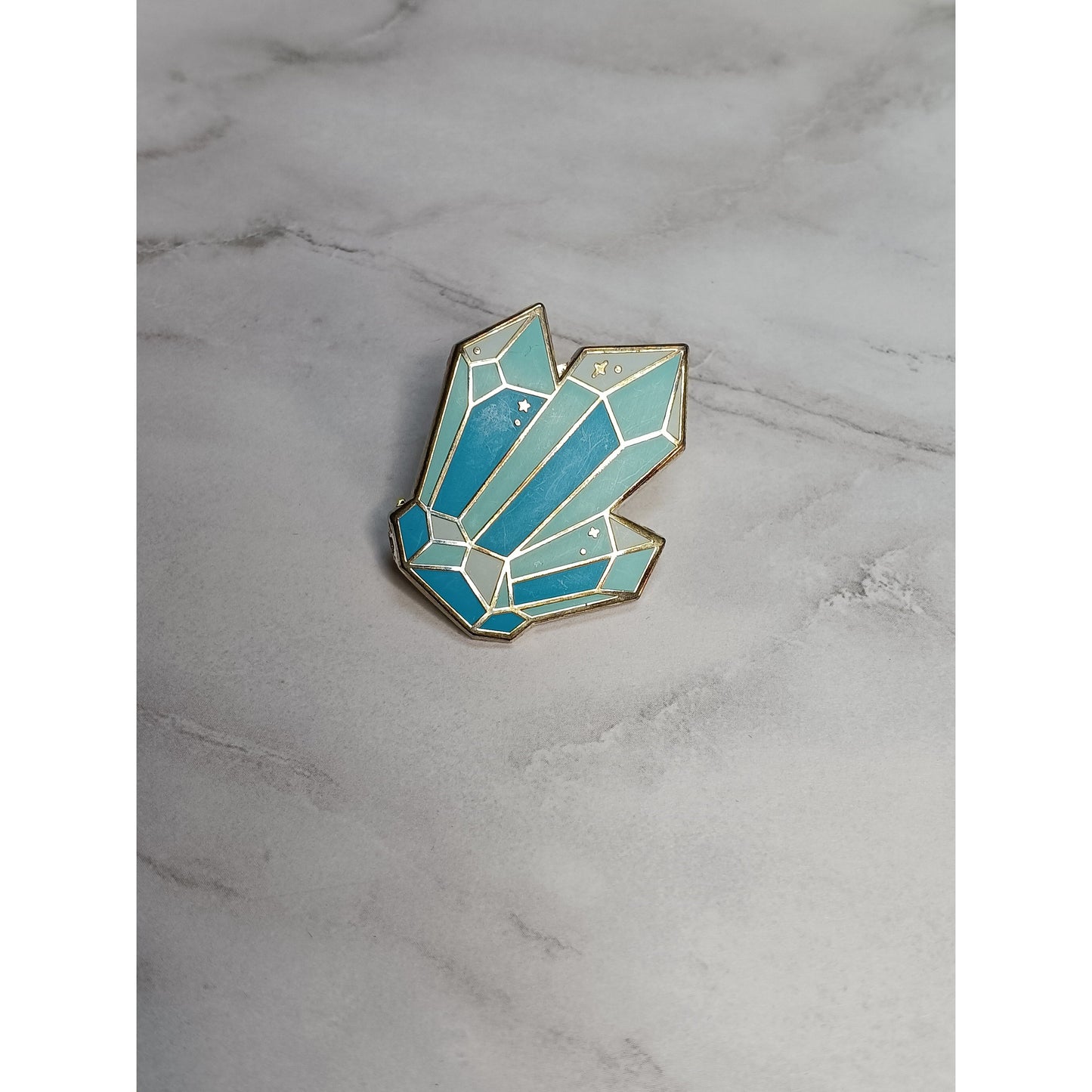 Crystal Cluster Enamel Pin – Black, Blue, or Purple | Gold-Tone Metal