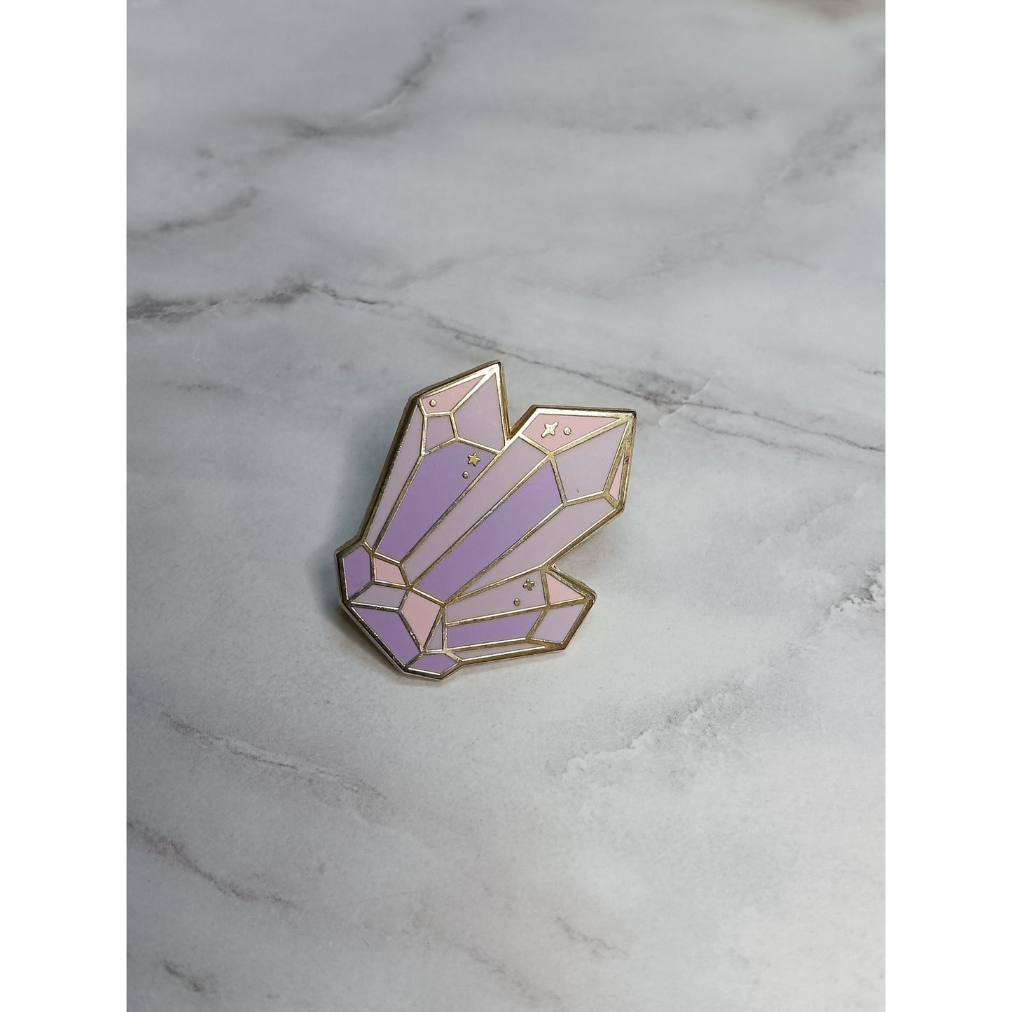 Crystal Cluster Enamel Pin – Black, Blue, or Purple | Gold-Tone Metal