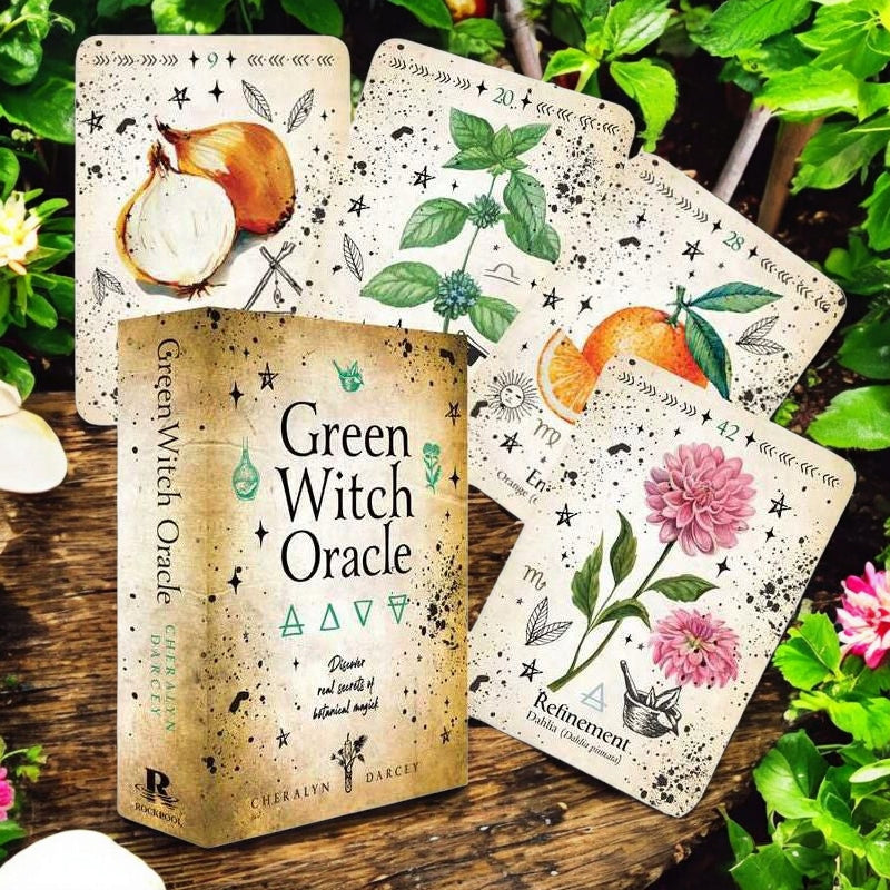 Green Witch Oracle Deck – 44 Cards & Guidebook | Garden Magick, Herbal Wisdom, Divination