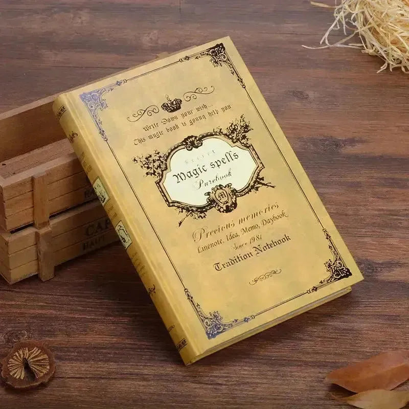 Magic Spells Journal – Vintage A5 Hardcover Witchy Notebook with Lined Pages