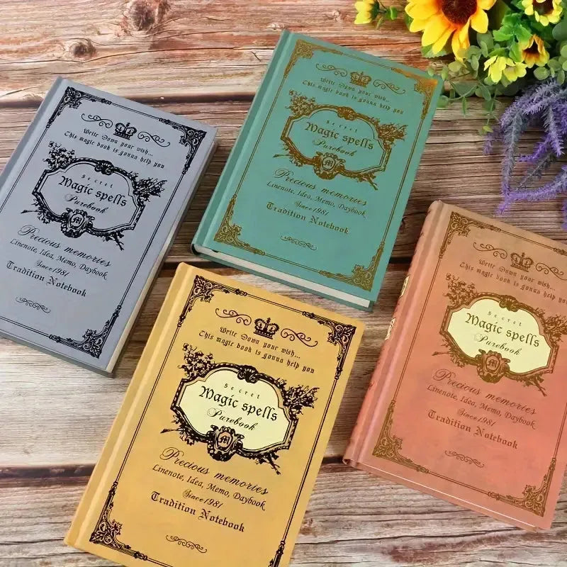 Magic Spells Journal – Vintage A5 Hardcover Witchy Notebook with Lined Pages