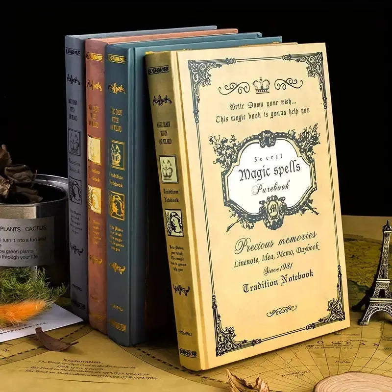 Magic Spells Journal – Vintage A5 Hardcover Witchy Notebook with Lined Pages