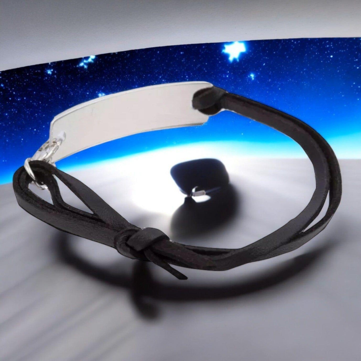 I Am the Master & Captain Inspirational Bracelet – Adjustable Faux Leather, Plated Bar with Engraved Quote