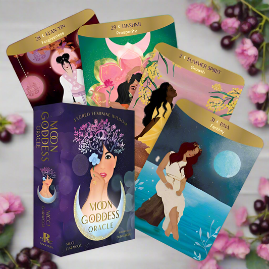 Moon Goddess Oracle Deck by Nicci Garaicoa – Sacred Feminine Wisdom, Crystals & Moon Magic