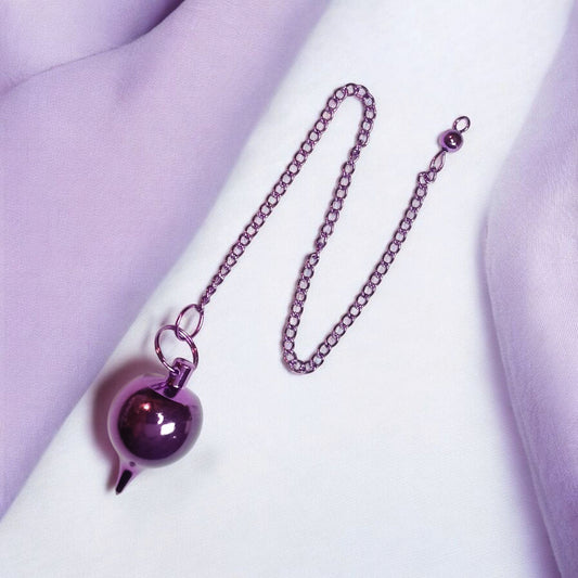 Purple Metal Sephoroton Pendulum – Precision Divination Tool