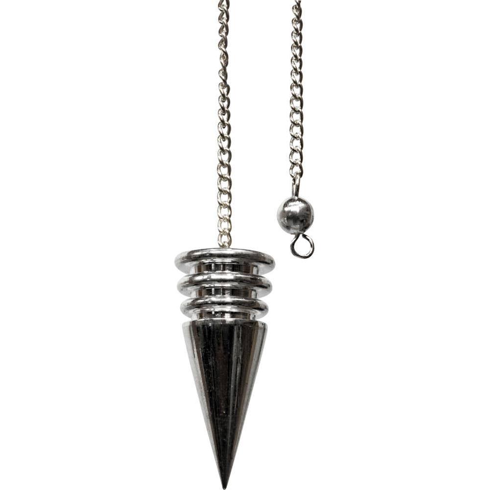 Silver Plated Point Chambered Pendulum – Spiritual Dowsing Tool