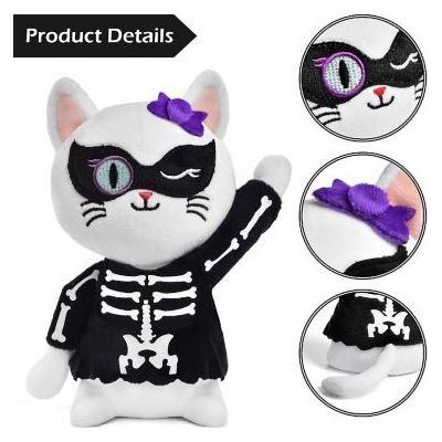 Spooky Cat Plush – Skeleton & Vampire Halloween Plushies