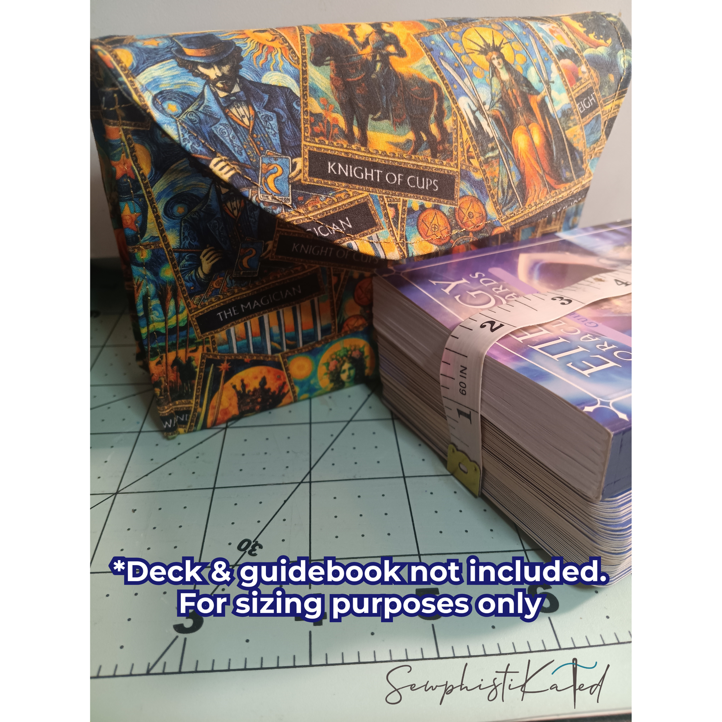 Handmade Tarot & Oracle Card Deck Case – Tarot Theme, Steampunk Lined, Snap Closure (5.75”)
