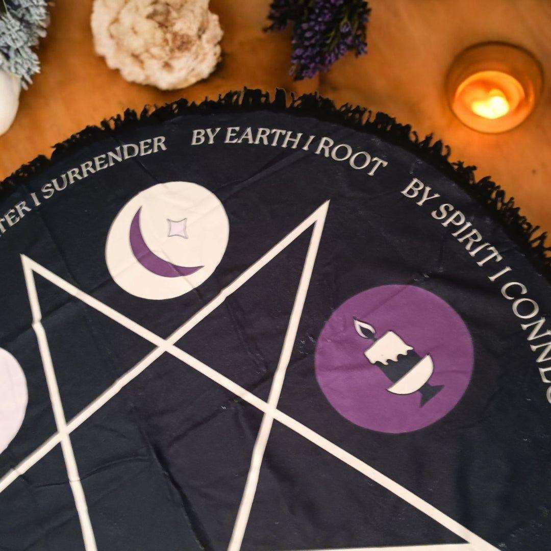 Traveling Spell Space – Portable Witch Altar Cloth (Recycled Microfiber) 55"
