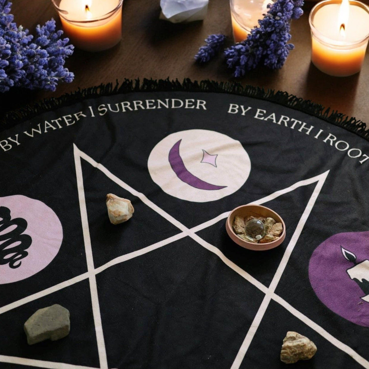 Traveling Spell Space – Portable Witch Altar Cloth (Recycled Microfiber) 55"