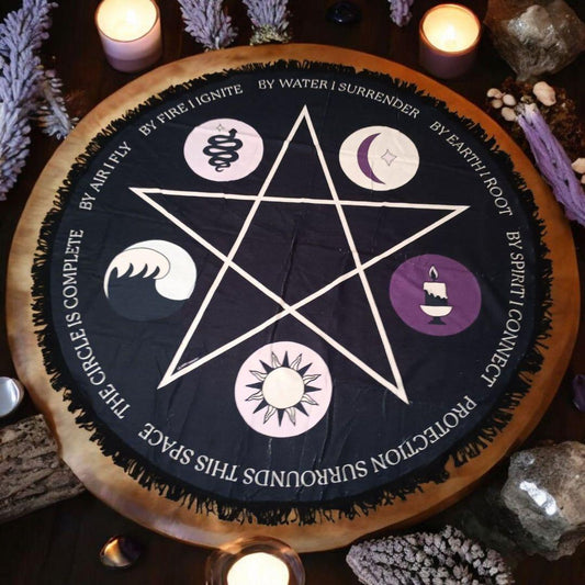 Traveling Spell Space – Portable Witch Altar Cloth (Recycled Microfiber) 55"