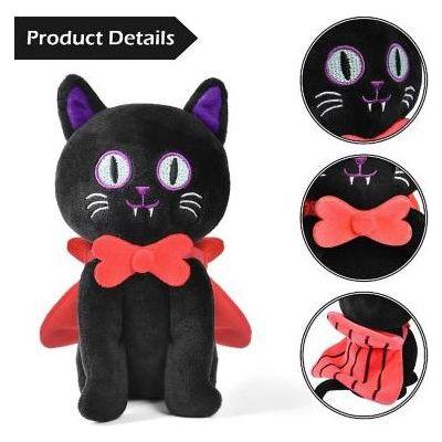 Spooky Cat Plush – Skeleton & Vampire Halloween Plushies