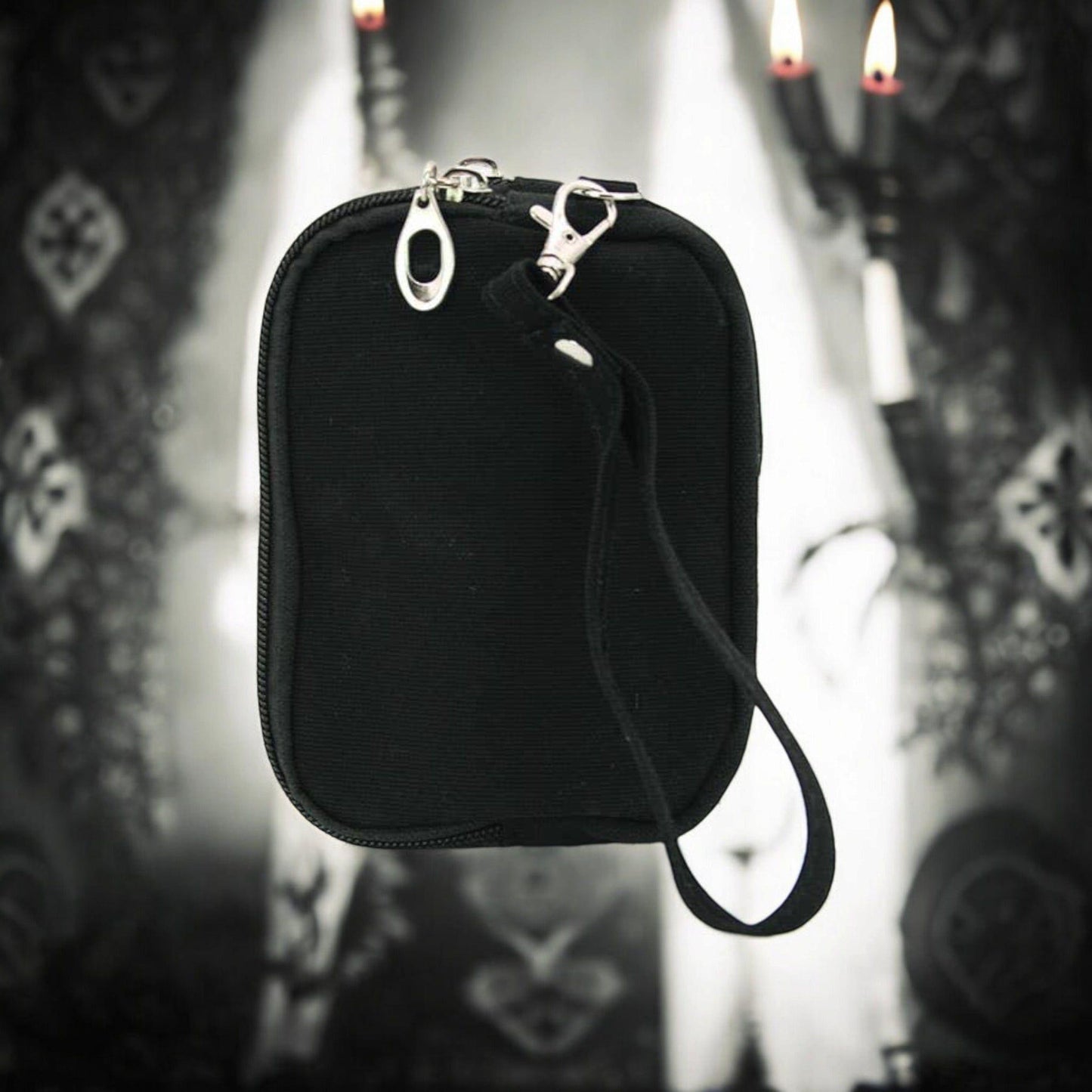 Witchy Wristlet – Celestial & Occult-Inspired Canvas Zipper Pouch