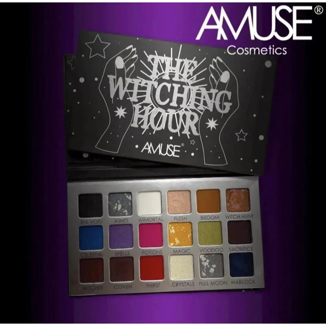 The Witching Hour Eyeshadow Palette – 18 Bold & Witchy Shades by Amuse Cosmetics