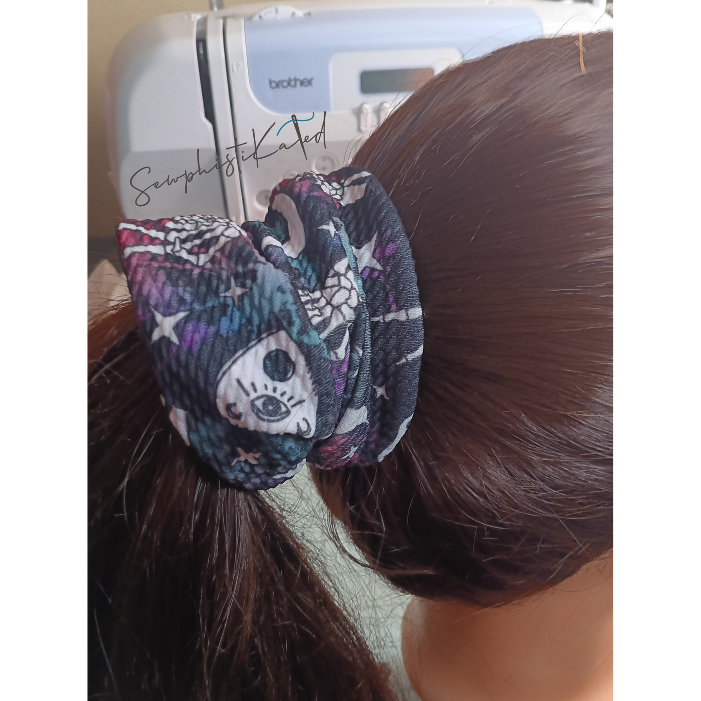 Witchy Planchette Headbands & Scrunchies – Celestial Skeleton Hair Accessories (Purple, Black & Teal)