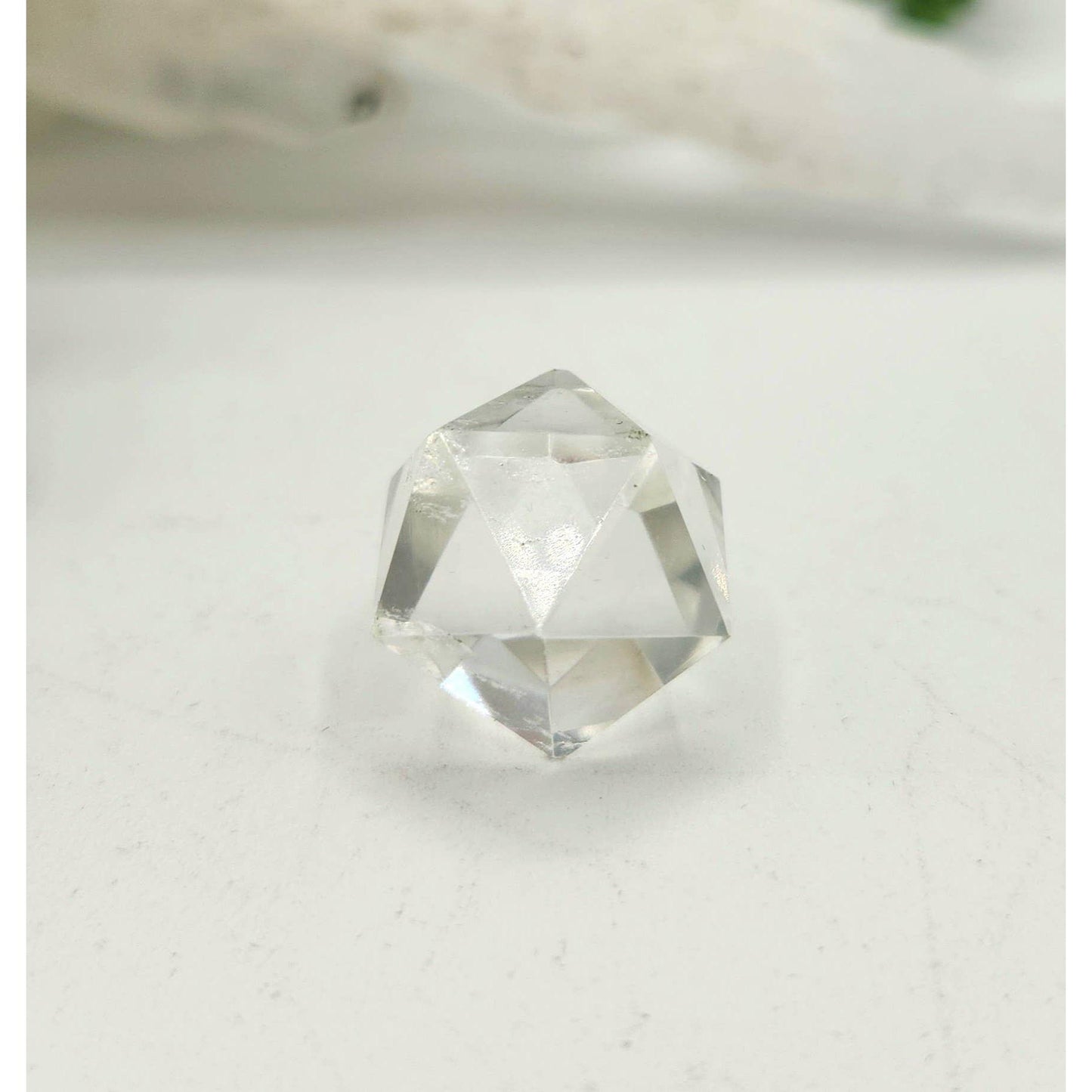 Clear Quartz Sacred Geometry Set – 7 Carved Crystals + Merkaba & Sphere with Grid & Pouch