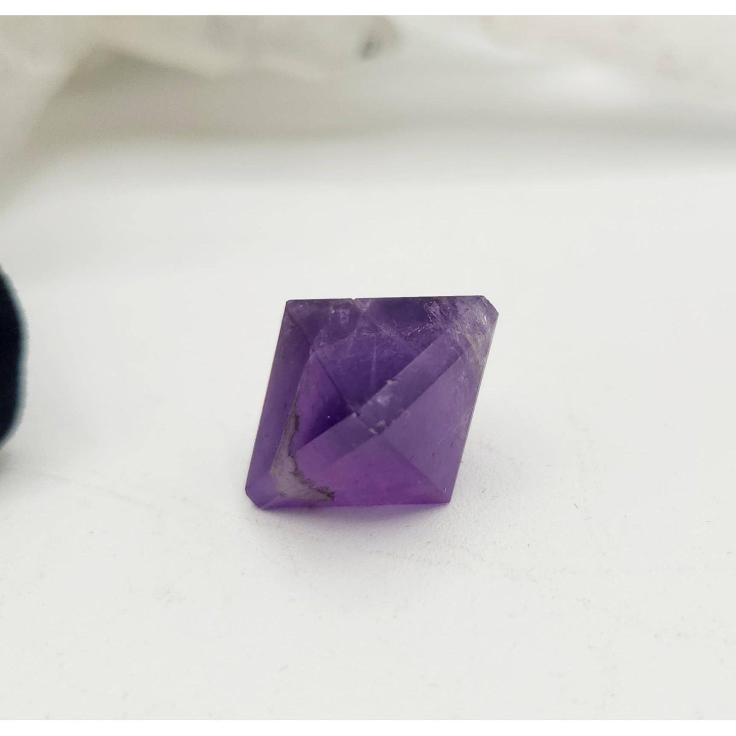 Amethyst 7-Piece Sacred Geometry Crystal Set with Wooden Grid & Velvet Bag