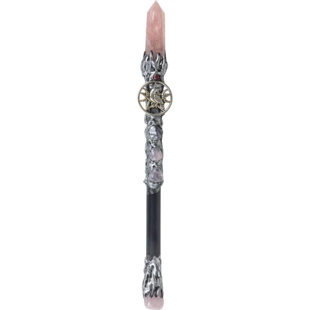 Rose Quartz & Raven Wand – Crystal Magick for Self-Love, Healing & Transformation