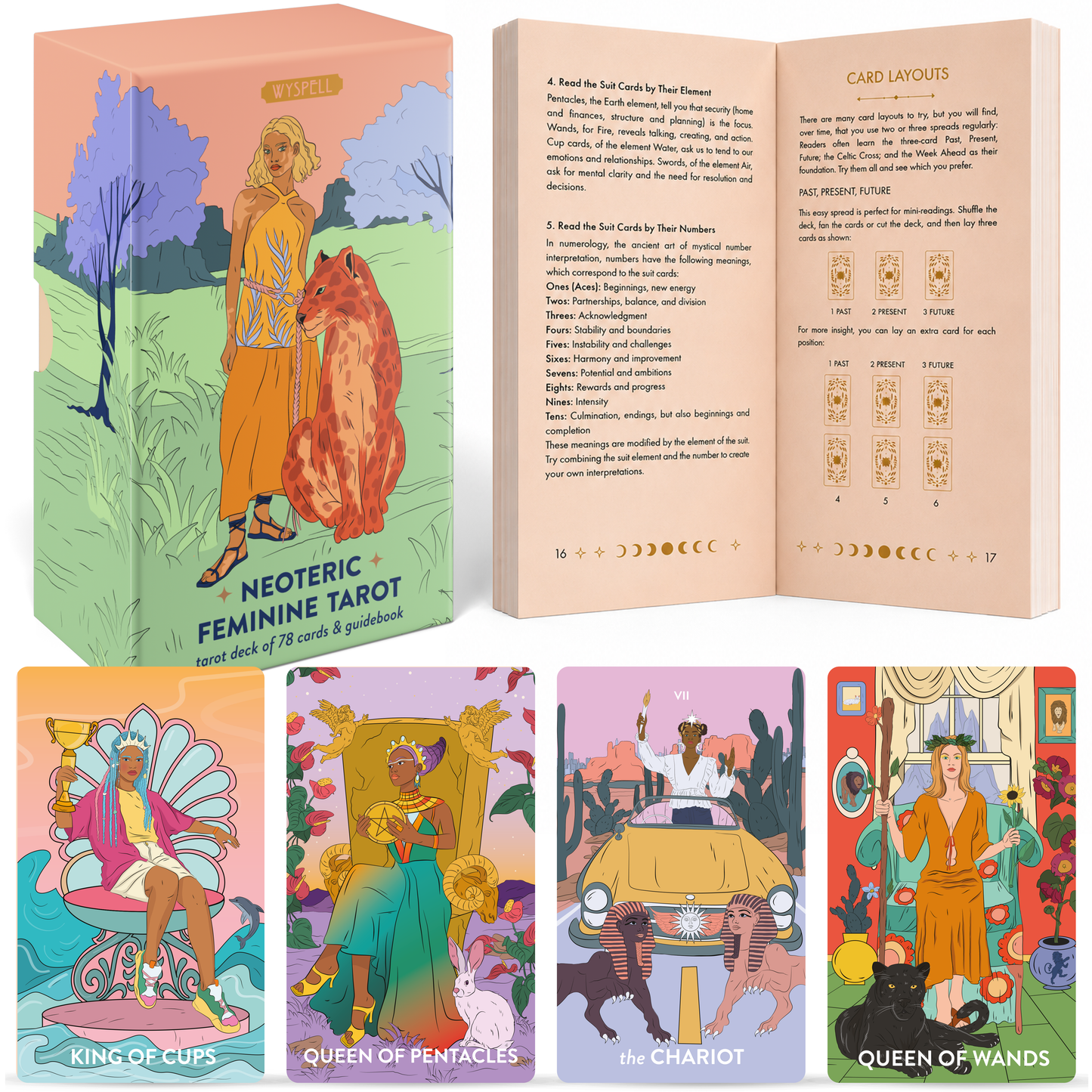 Neoteric Feminine Tarot (Full Resolution) – Modern 78-Card Tarot Deck with 200-Page Guidebook