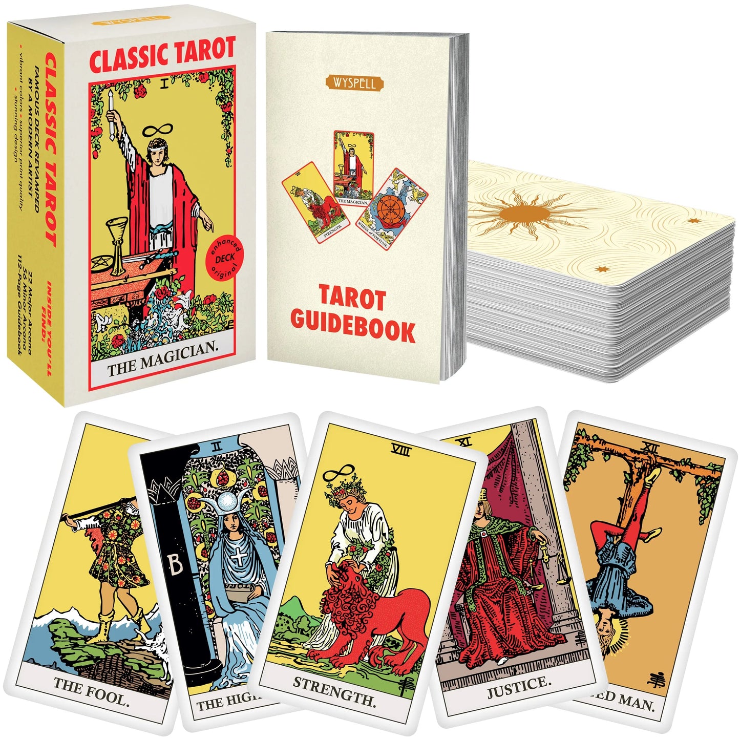 Classic White Tarot Deck with Guidebook – Traditional Beginner Tarot Cards