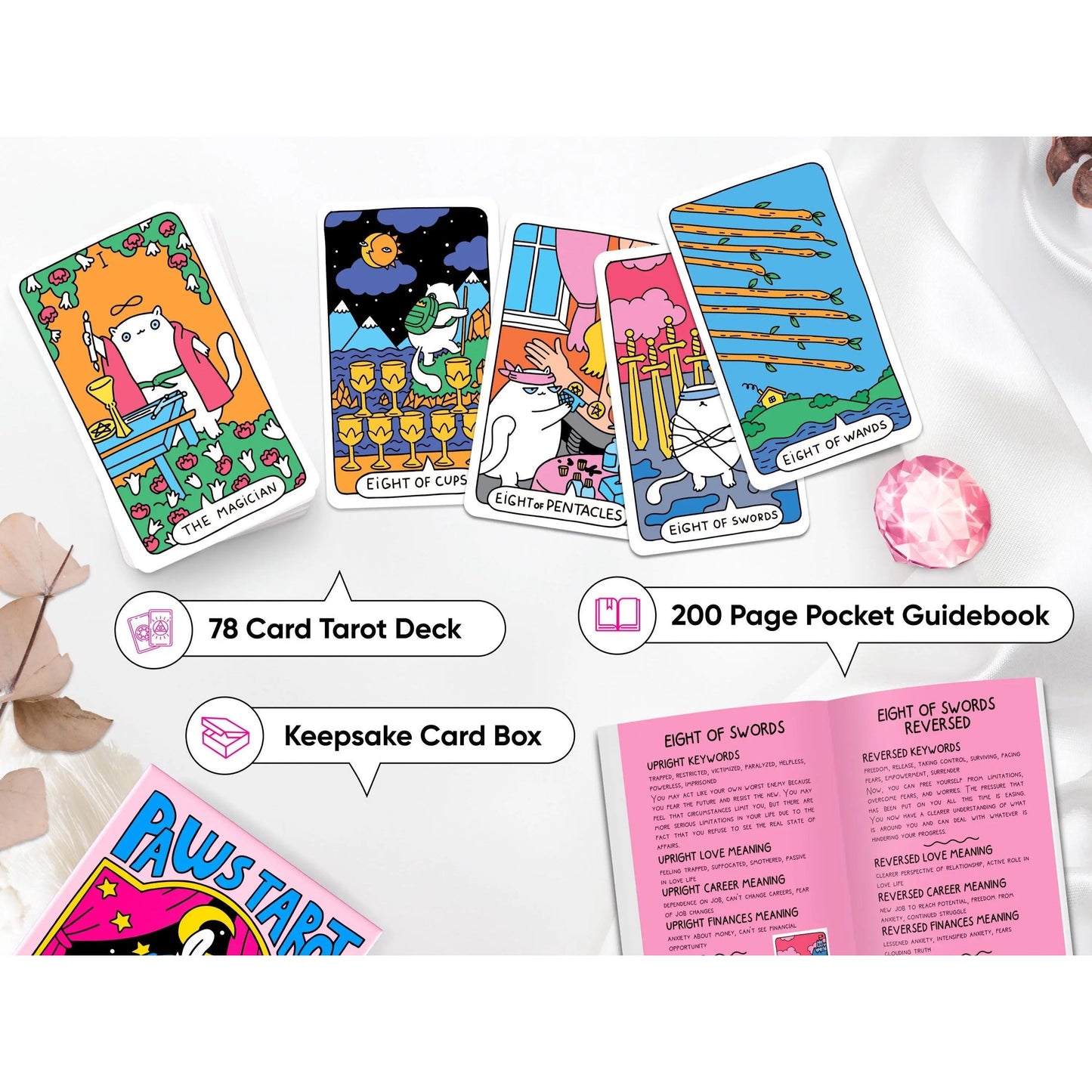Cat Paws Tarot Deck – Whimsical Feline Wisdom for Intuitive Readings