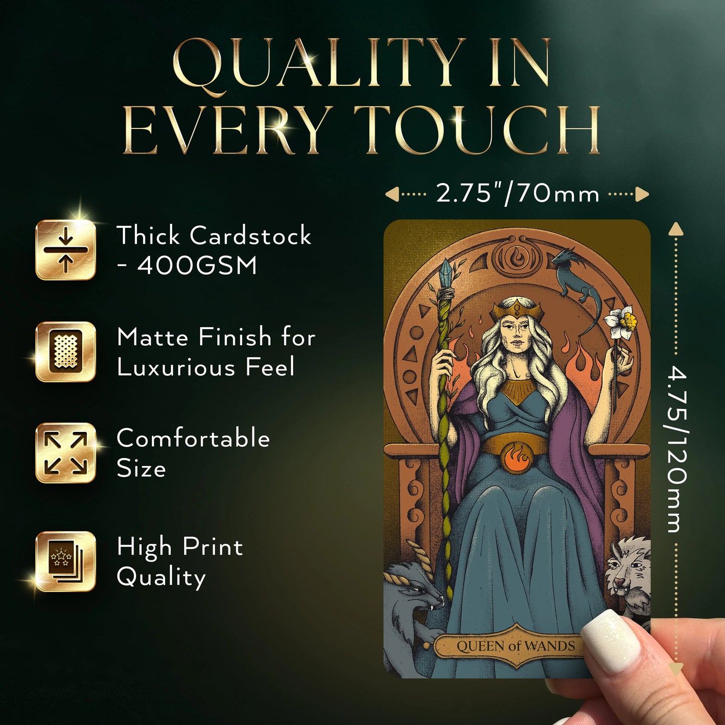 Sacred Witch Tarot Deck with 200-Page Guide Book | Folklore, Herbal Wisdom & Mystical Tarot Cards