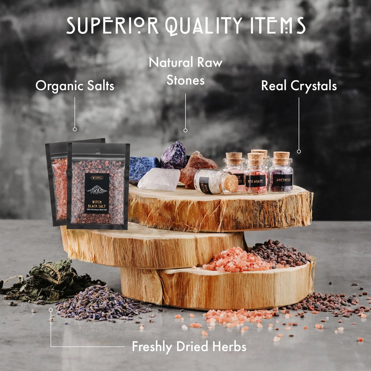 77 PCS Witchcraft Kit – Complete Altar Starter Set with Herbs, Crystals, Candles & Pendulum Board