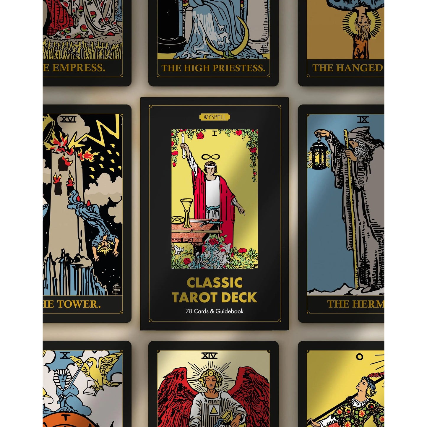 Classic Black Tarot Deck with Guidebook – 78 Card Beginner-Friendly Tarot Set