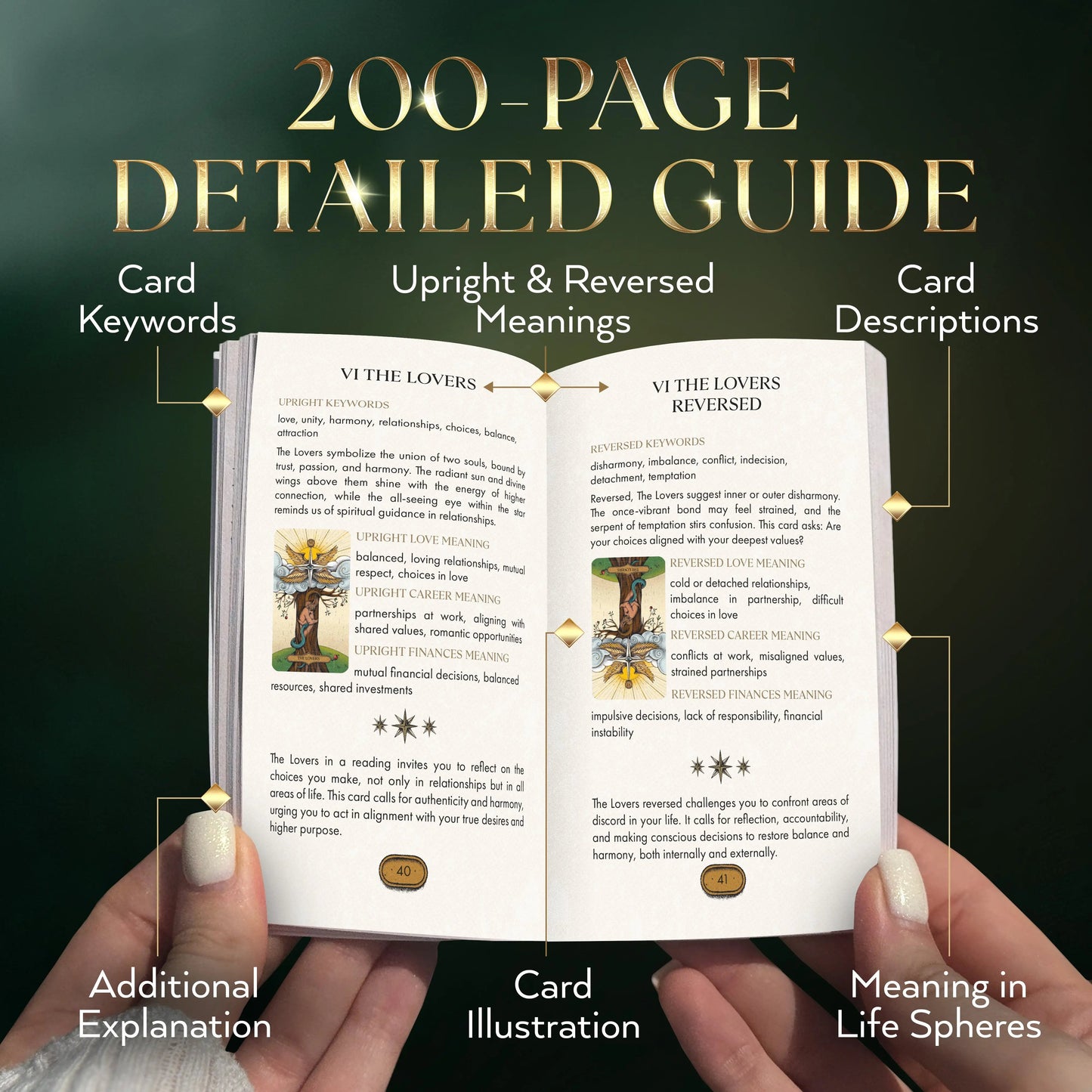 Sacred Witch Tarot Deck with 200-Page Guide Book | Folklore, Herbal Wisdom & Mystical Tarot Cards