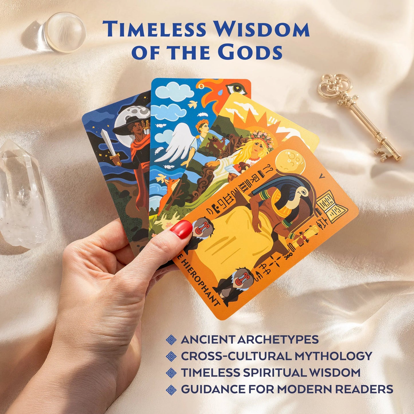 Pantheon Tarot Deck with Guidebook – Mythology Inspired 78 Card Tarot Set