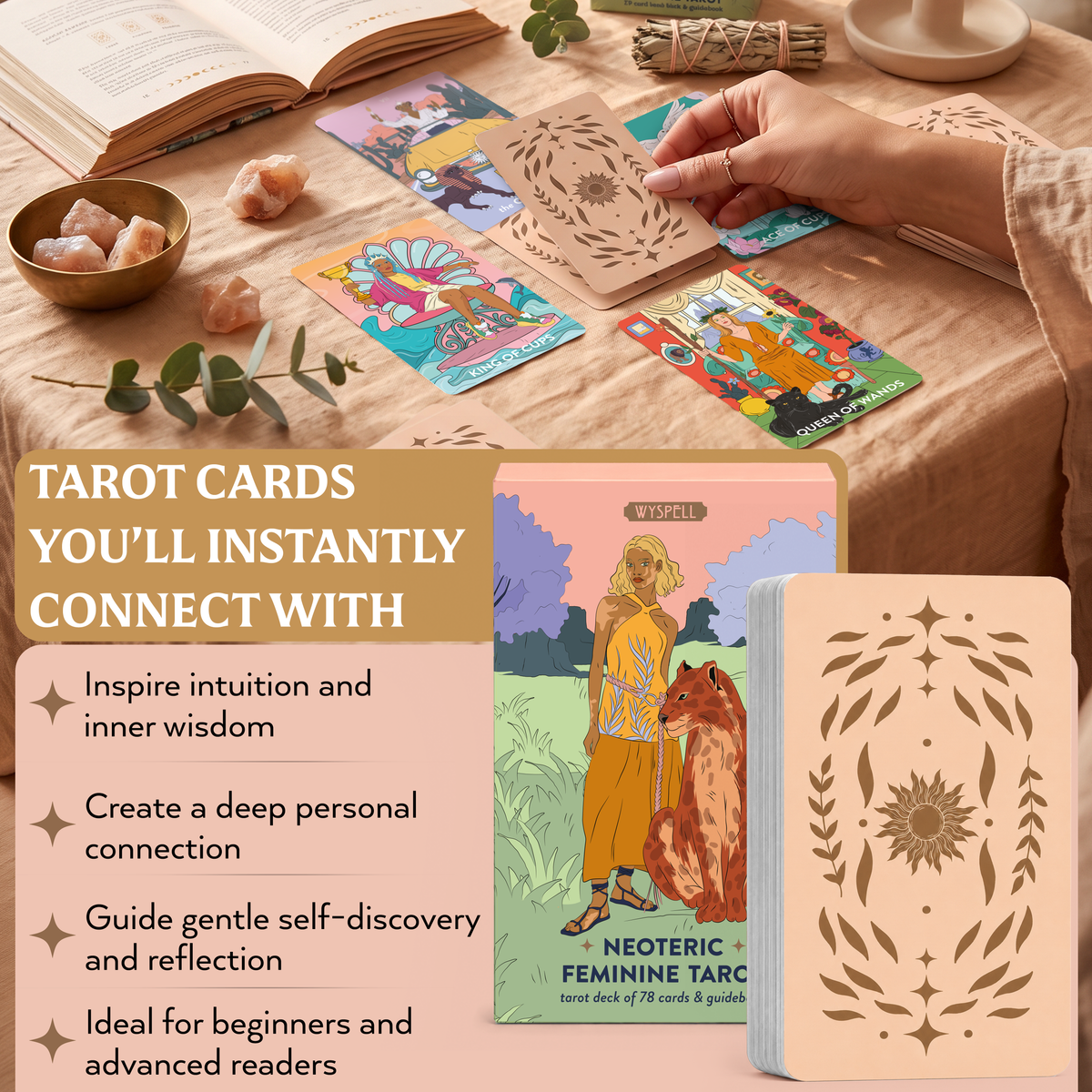 Neoteric Feminine Tarot (Full Resolution) – Modern 78-Card Tarot Deck with 200-Page Guidebook