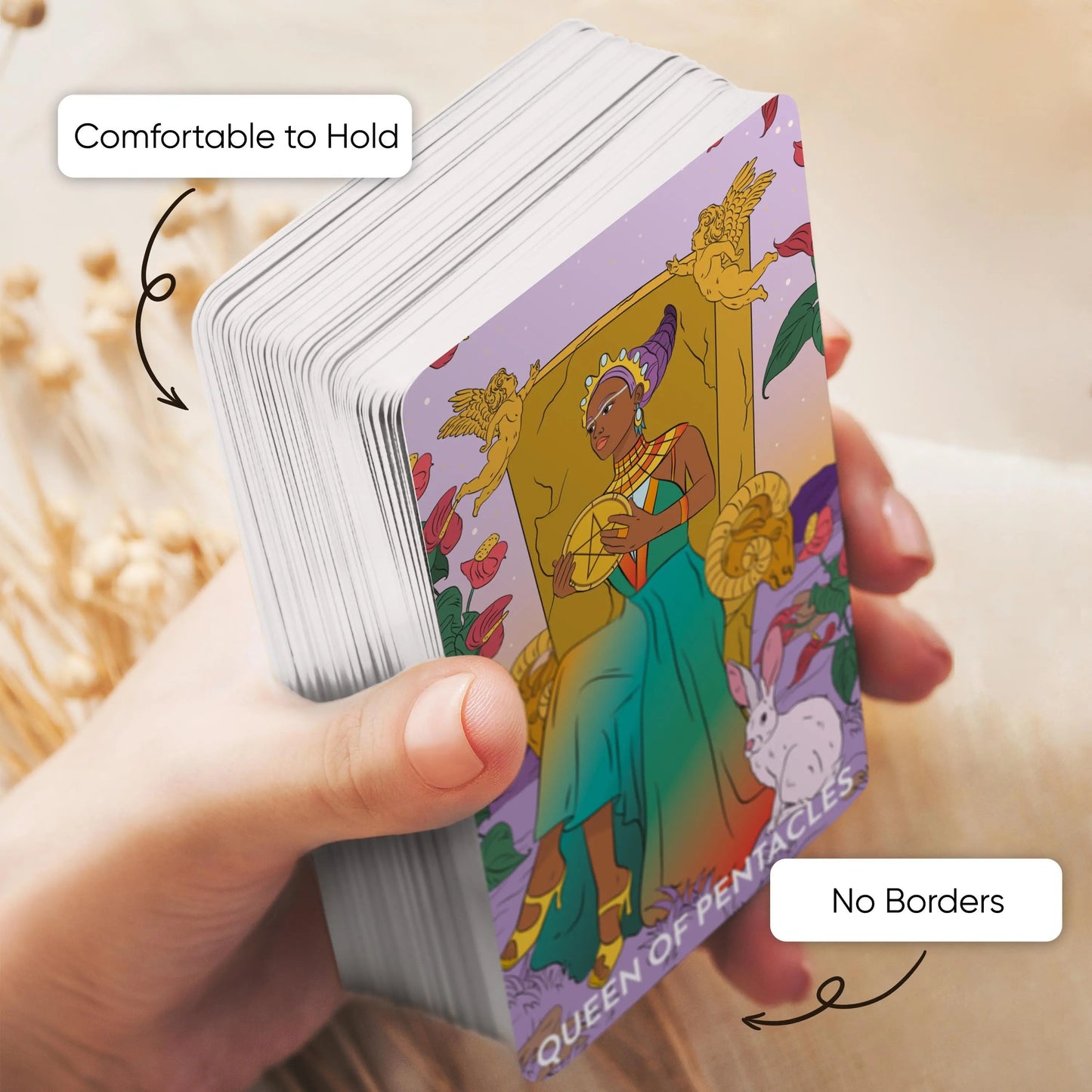 Neoteric Feminine Tarot Deck with Guidebook – Black & Gold 78 Card Tarot Set