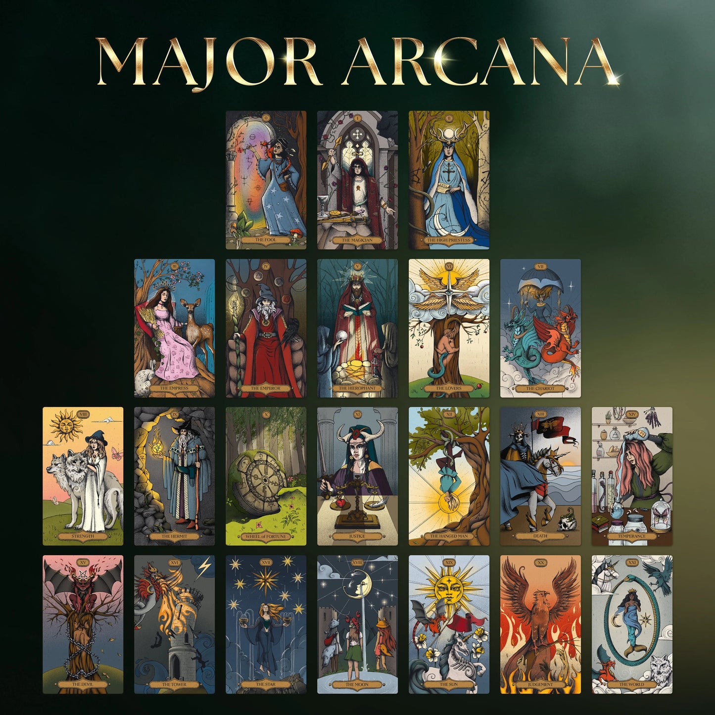 Sacred Witch Tarot Deck with 200-Page Guide Book | Folklore, Herbal Wisdom & Mystical Tarot Cards