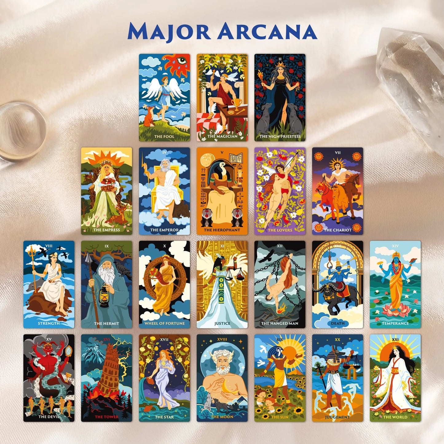 Pantheon Tarot Deck with Guidebook – Mythology Inspired 78 Card Tarot Set