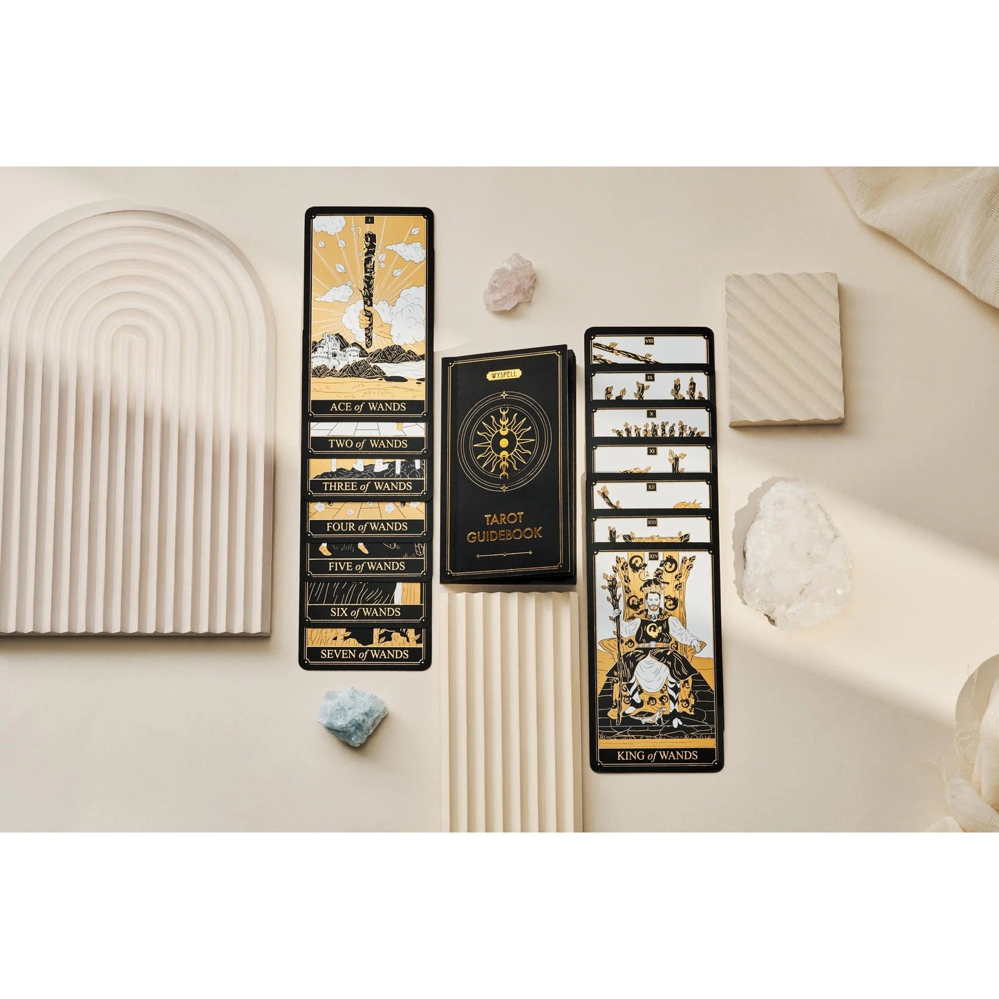 Gold Tarot Deck with Guidebook – Black & Gold 78 Card Tarot Set