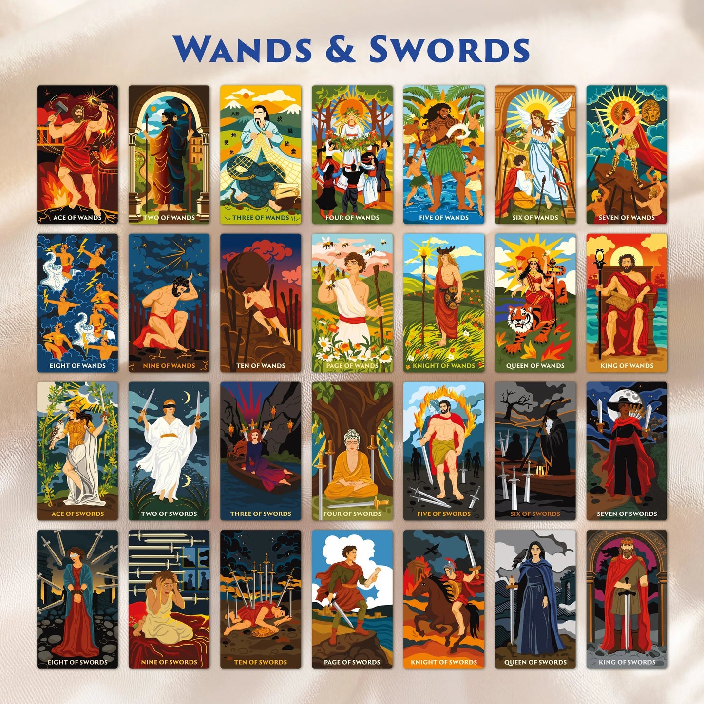 Pantheon Tarot Deck with Guidebook – Mythology Inspired 78 Card Tarot Set