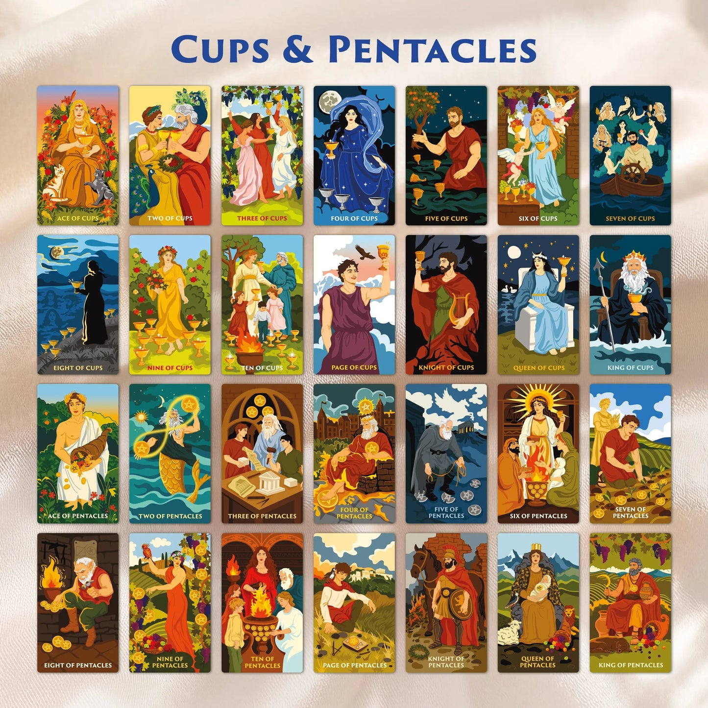 Pantheon Tarot Deck with Guidebook – Mythology Inspired 78 Card Tarot Set