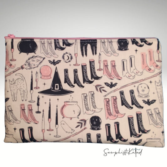 A Witch's Things Zipper Pouch | Handmade Cotton Makeup Bag