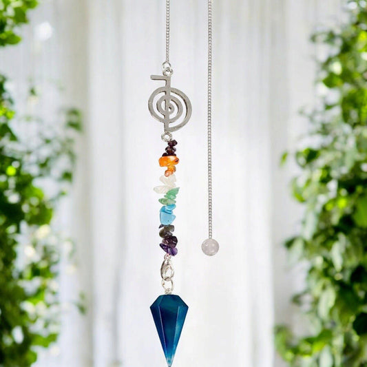 Chakra Reiki Blue Onyx Pendulum