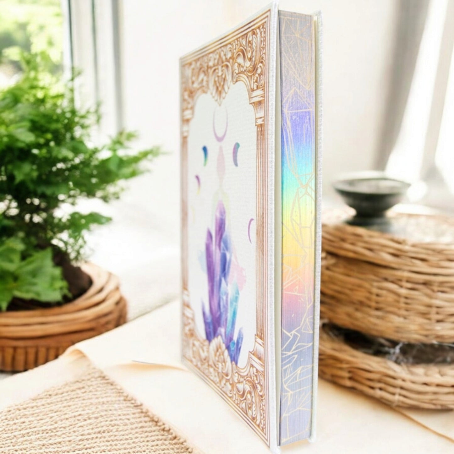 Chakra Vegan Leather Crystal Journal